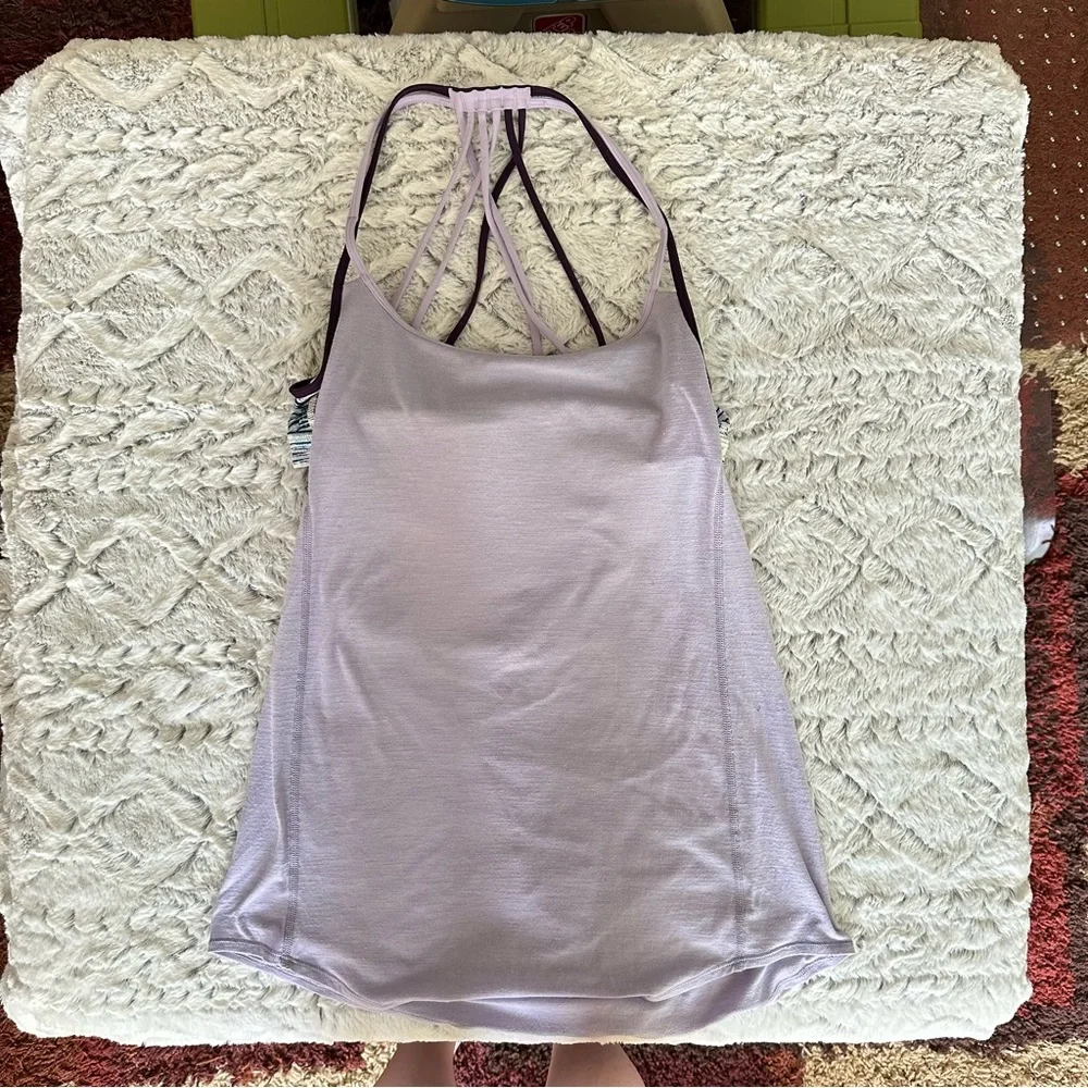 Lululemon Lighten Up Tank Heathered Lilac Blurry Belle Multi Deep Zinfandel sz 8 - Picture 11 of 15